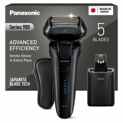 Panasonic Series 900 Premium Nass- und Trocken Rasierer ES-LV9U, 5-fach-Scherkopf mit Linearmotor und Bartdichtensensor Technologie, Pop-up Trimmer, inklusive Reinigungs- und Ladestation, schwarz Series 900 (5 Klingen) Mit Reinigungs- und Ladestation Angebot bei HelloDeals