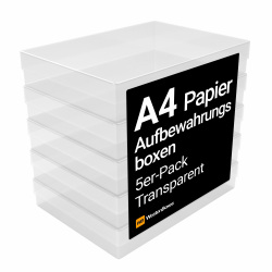 WestonBoxes Bastel-Aufbewahrungsboxen aus Kunststoff im A4-Format mit Deckel für Kunstbedarf, Papier und Karton – 5 Stück (Klar/Transparent) Klar / Transparent Angebot bei HelloDeals
