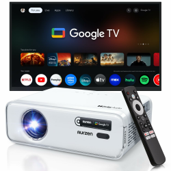 Aurzen Eazze D1G Beamer mit offiziellem Google TV, Smart Beamer 4K unterstützt Full HD 1080P, DoIby Audio, Autofokus & Trapezkorrektur, WiFi Bluetooth Heimkino & Outdoor Projektor, Weiß Weiß(GTV) Angebot bei HelloDeals