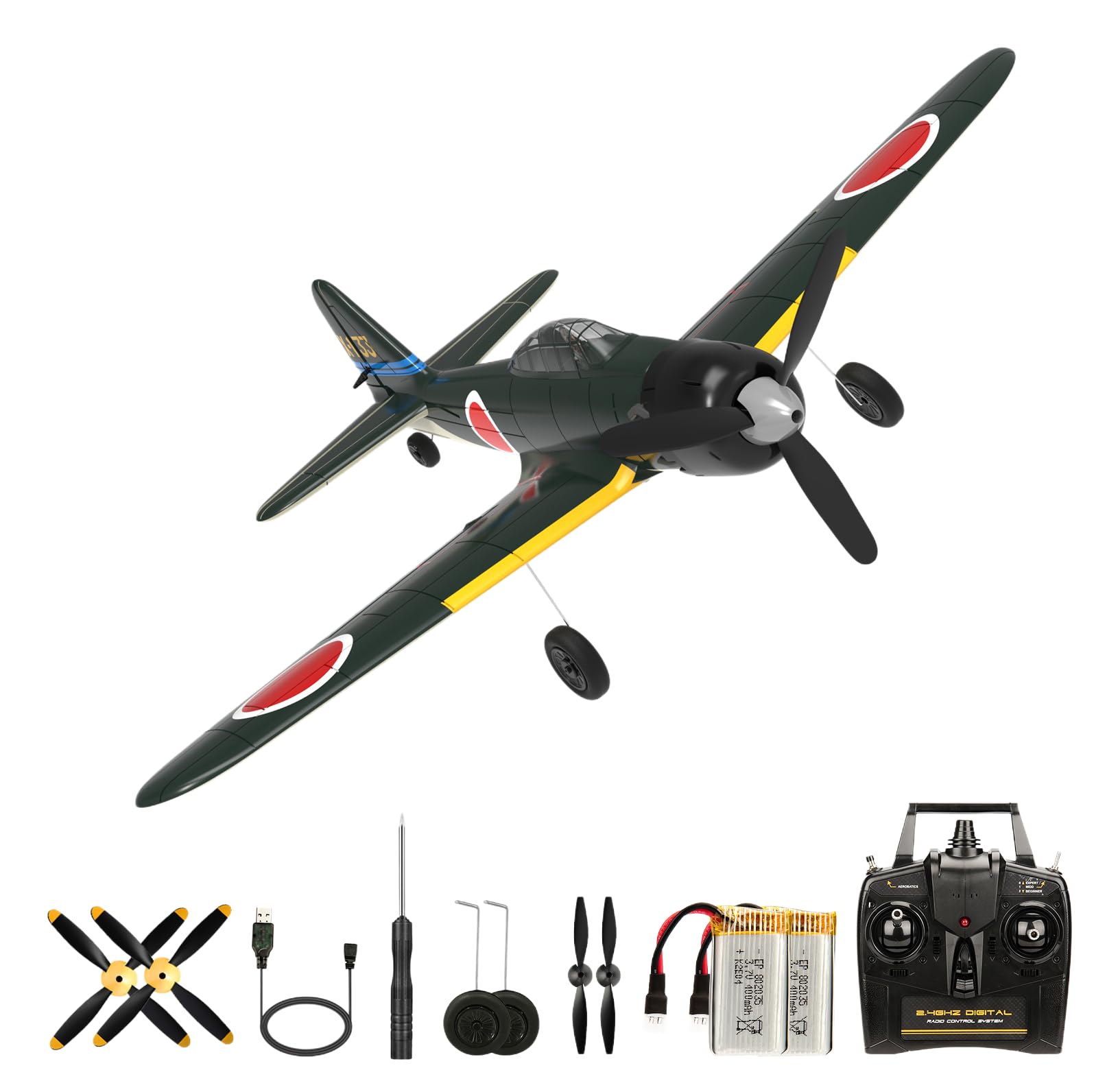 Fremego RC Flugzeug,2.4Ghz 4-CH A6M Zero Fighter Ferngesteuertes Flugzeug Outdoor Spielzeug Flugzeugs RTF mit 6-Achsen Gyroskop-System für Anfänger Erwachsene Zero Jagdflugzeug Angebot bei HelloDeals