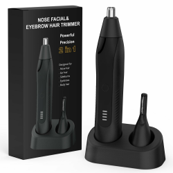 Nasenhaartrimmer, Wiederaufladbar Nasenhaarschneider 2 in 1 Set,Ohrhaarschneider mit Doppelschneideklingen Professioneller schmerzfreier Augenbrauen und esichtshaartrimmer Schwarz Angebot bei HelloDeals