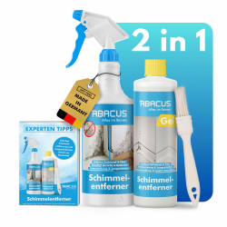 ABACUS® Schimmelentferner Spray & Gel mit Pinsel, Antischimmelspray mit Hafteffekt, extrem starkes Anti-Schimmel-Gel entfernt Schimmel, Pilze & Stockflecken in Minuten! (7819) Angebot bei HelloDeals