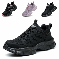 Sicherheitsschuhe Arbeitsschuhe Damen Leicht Stahlkappenschuhe Sportliche Atmungsaktiv rutschfeste Schutzschuhe 38 EU Schwarz Angebot bei HelloDeals