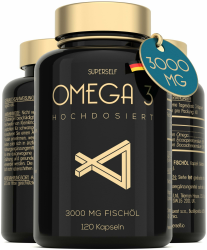 Omega 3 Kapseln Hochdosiert 3000mg - Premium Fischöl 120 Kapseln - Dreifache Wirkung - Hoher DHA & EPA Gehalt - Reines Omega 3 Öl aus Nachhaltigem Fischfang - Laborgeprüftes Fischöl Ohne Zusätze Angebot bei HelloDeals