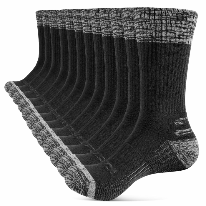 Socken Herren 43-46 39-42 Wandersocken Crew Sportsocken Gepolstert Trekkingsocken Baumwolle 39-42 Schwarz 6 Paar Angebot bei HelloDeals