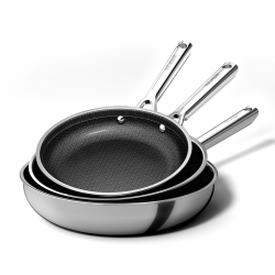 DiamondTitan Edelstahlpfanne Pfannenset 3-teilig (20+24+28cm), Antihaft Keramikpfanne, Bratpfanne für alle Herdarten, lasergeätzter Wabenstruktur, kühlbleibendem Griff, spülmaschinenfest 20cm+24cm+28cm Angebot bei HelloDeals