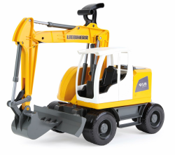 Lena Worxx Schaufelbagger Liebherr A918 Compact Litronic 48 cm, Bagger Spielzeug mit 360° drehbarem Arm, realisitisches Baustellen Spielfahrzeug mit Schiebeschild, für Kinder ab 3 Jahren Groß Angebot bei HelloDeals