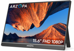 ARZOPA Tragbarer Monitor, 15,6" 1920×1080 FHD IPS Portabler Monitor für Laptop mit Einer Stütze, Ultra-Dünner Zweitbildschirm für Laptop/PC/Mac/PS3/4/5/Xbox - USB C & HDMI Anschluss - A1 15,6 Zoll A1/60HZ schwarz Angebot bei HelloDeals