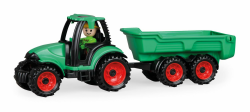 Lena Truckies Traktor mit Anhänger 38 cm, grün, Robustes Sandkasten Spielzeug mit abnehmbaren Anhänger, klappbare, Fahrerhaus, Kippmulde & Spielfigur, für Kinder ab 2 Jahren, Traktor mit Hänger Angebot bei HelloDeals
