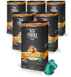 Nespresso kompatible Kaffee Kapseln, 6 x 10 Kapseln, Haselnuss Aroma Haselnuss 50 g (6er Pack) Angebot bei HelloDeals