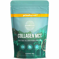 MCT Collagen Pulver von Primal Harvest - Bioaktives Premium Collagen Complex, nachhaltige Grasfütterung, Kollagen Hydrolysat, Geschmacksneutral, optimale Löslichkeit MCT 30 Portionen (1er Pack) Angebot bei HelloDeals