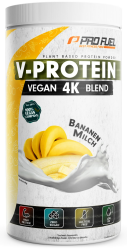 Vegan Protein Pulver BANANE 750g – V-PROTEIN 4K Blend - Unglaublich lecker & cremig - Aus Sonnenblumen, Soja, Hanfsamen & Kürbiskernen - veganes Eiweißpulver mit 82% Protein - laborgeprüft, 100% vegan Banane 25 Portionen (1er Pack) Angebot bei HelloDeals