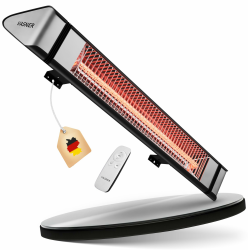 VASNER Teras 25 Infrarot Heizstrahler Terrasse - Terrassenstrahler 2500 W elektrisch - 4 Heizstufen Terassenheizer - Infrarotstrahler Terassenheizstrahler außen outdoor - Mit Fernbedienung (schwarz) Angebot bei HelloDeals