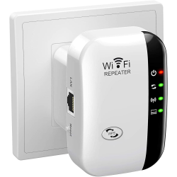 WiFi Extender Booster, WLAN Repeater Verstärker Bis Zu 5500sq.ft Mit Repeater/AP Modus, Long Range Amplifier Mit Ethernet Port Zu Allen Geräten, 1-Key Setup, Access Point weiß Angebot bei HelloDeals