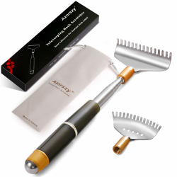 Rückenkratzer mit 2 Stück Abnehmbaren Köpfen, Kratzhand Rückenkratzer Teleskop ausziehbar - Back Scratcher - Rücken Massage Kratzer - Geschenk für Senioren, Frauen & Männer Brauner Griff abnehmbare Krallen Angebot bei HelloDeals