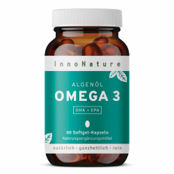 InnoNature Omega 3 Kapseln | natürlich aus der Mikroalge Schizochytrium, hochdosiertes Premium Algenöl 1.980 mg mit DHA + EPA, 90 Softgel Kapseln | vegan Angebot bei HelloDeals