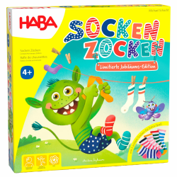 HABA Socken Zocken Jubiläums-Edition – Such- & Reaktionsspiel ab 4 Jahren – Mit echten Socken & Holzfiguren – 20 Jahre Sonderedition – 2011722001 Angebot bei HelloDeals