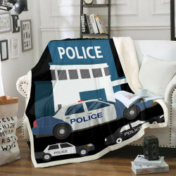 Polizei Auto Werfen Decke 150×200,Kinder Cartoon Auto Sherpa Decke Notfall-Responder Fahrzeuge Plüsch Bettdecke Für Jungen Mädchen,Blau Grau Wärme Flanell Fleece Decke Für Bett Sofa Reise Couch Pattern 8 150x200cm Angebot bei HelloDeals