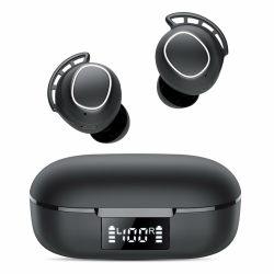 Bluetooth Kopfhörer, Kopfhörer Kabellos Bluetooth 5.3 mit HD Mic, In Ear Kopfhörer mit 4 ENC Klarer Mic, 60 Std Kabellose Kopfhörer mit Tiefer Bass,IPX8 Wasserdicht Ohrhörer mit Ohrhaken,Schwarz SchwarzGrau Angebot bei HelloDeals