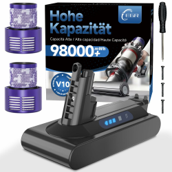 EGR Upgraded V10 Akku für Dyson V10 Animal/Absolute/Motörhead/Fluffy/Total Clean SV12 Staubsauger Ersatzakku mit 2 Filter und 3 Schrauben (Gilt nicht für SV10) Angebot bei HelloDeals