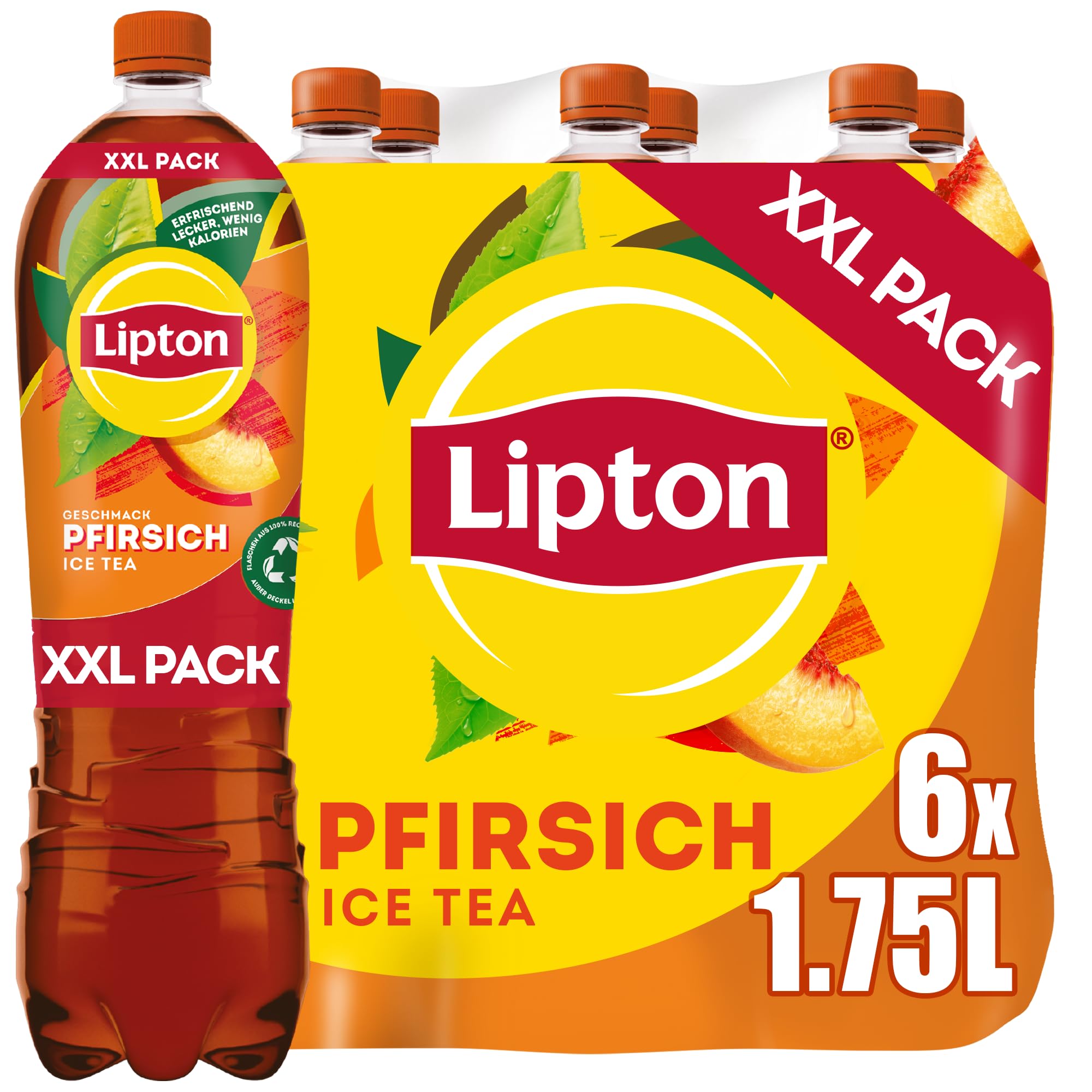 LIPTON ICE TEA Peach, Eistee mit Pfirsich Geschmack, EINWEG (6 x 1.75 l) Neue Version 6x1,75l Angebot bei HelloDeals