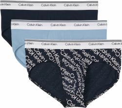 Calvin Klein Herren Surge Hip Brief 3pk Hip Brief (1er Pack) S Blue (Faded Denim/Bold Track Logo/Shorel) Angebot bei HelloDeals