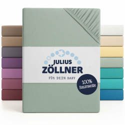 Julius Zöllner Jersey Spannbettlaken für Baby- & Kinderbett, 100% Jersey-Baumwolle, OEKO-TEX Standard 100 zertifiziert, Größe: 60x120cm / 70x140cm, 1er Pack, salbei Einerpack 60x120 cm / 70x140 cm Salbei Angebot bei HelloDeals