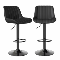Youhauchair Barhocker 2er Set, Drehbare Barhocker mit Lehne, Höhenverstellbar aus PU-Leder, Moderner Barstuhl Küchenhocker Bar Hocker Bar Stool, Schwarz 2er Set Schwarz Angebot bei HelloDeals