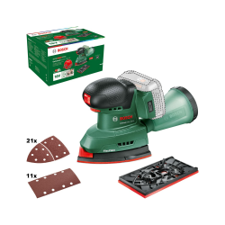 Bosch Akku-Schleifer UniversalSander 18V-10 (ohne Akku; 18 Volt System; für die DIY-Holzbearbeitung; 32x Schleifpapier; im Karton) – Amazon Edition 18V-10 | Premium Set Angebot bei HelloDeals