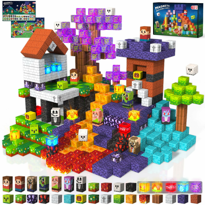 Magnetische Bausteine 150 Teile - Spukhaus Abenteuer mit Vampir, Zombie & Geistern - Magnetbausteine für Kinder ab 6 Jahren Halloween Spielzeug ab 4 5 6 7 Jahren für Jungen & Mädchen Angebot bei HelloDeals