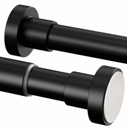 1 Stück Gardinenstange ohne bohren Einstellbar Duschvorhangstange,Teleskopstange für Schrank, Duschvorhang(85-160cm 25mm Schwarz) Schwarz 85-160CM(1 Stück) Angebot bei HelloDeals