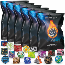 QMAY Mystery Würfel, 6 Set mit 7 Polyedrische Würfel, Gaming Würfel, DND RPG MTG, Tischspiele (42) 6 Color Angebot bei HelloDeals