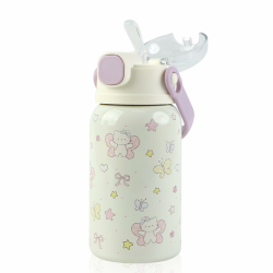 Thermobecher Kinder,500ml Trinkflasche mit Strohhalm,316 Edelstahl Isolierte Wasserflasche,BPA Freie, HeißE und Kalte Getränke, Travel Mug Und Griffen, für de Schule, Reisen, Sport (Lila) Angebot bei HelloDeals