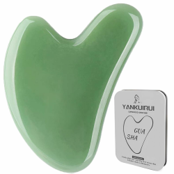 Gua Sha Stein Herzform - Guasha Gesichtsmassage für Augenschwellungen, Hautstraffung, Lymphdrainage Gesicht - Face Massager (Grün) Angebot bei HelloDeals