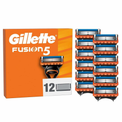Gillette Fusion5 Rasierklingen für Männer, 12 ORIGINAL Ersatzklingen, Klingen für Herren mit Größerem Gleitstreifen für Sanftes Gleiten und 5 Klingen für eine Gründliche und Komfortable Rasur 12 Klingen Angebot bei HelloDeals