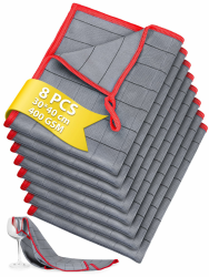 Carbon Mikrofasertücher Set (8 Stück) | 400GSM Profi Reinigungstücher | Streifenfrei & Fusselfrei, Rautenstruktur gegen Fett | Für Glas, Auto, Küche | Rot 30x40cm Angebot bei HelloDeals