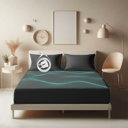 RIQINXIN Erdungs-Spannbetttuch mit 10% Silberfaser & 90% Bio-Baumwolle Erdungsmatte für Besseren Schlaf Antiallergisches Erdungsbettlaken mit Atmungsaktivität & Leitfähigkeit Black 200 x 200 cm Angebot bei HelloDeals