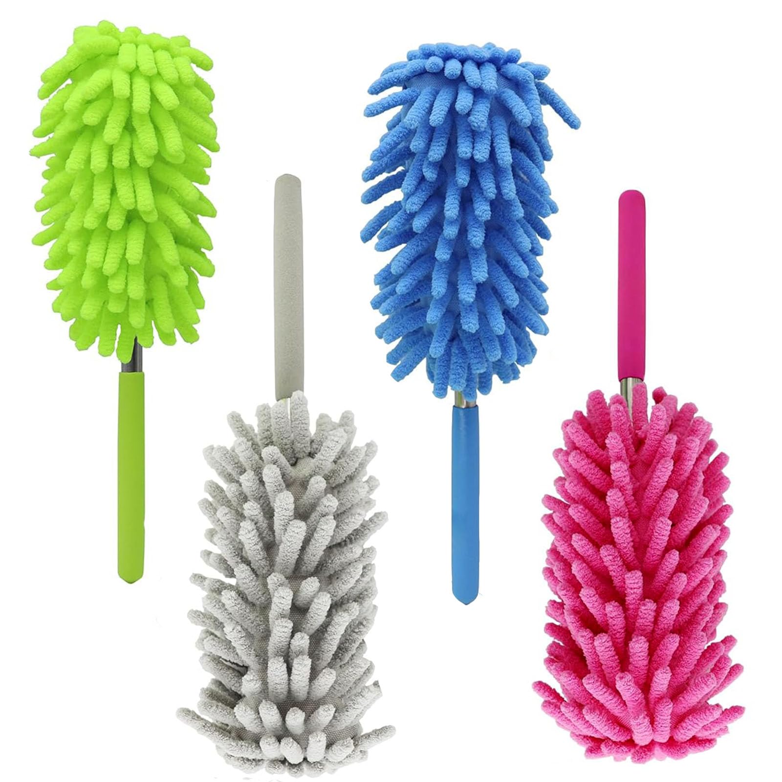 4 Stück Staubwedel,Teleskop-Staubsammler,Microfibre Duster Dust Wipe Cleaner, Staubwedel Ausziehbar, Für Reinigung Von Auto, Computer, Klimaanlage, Tv Und Sonstiges Angebot bei HelloDeals
