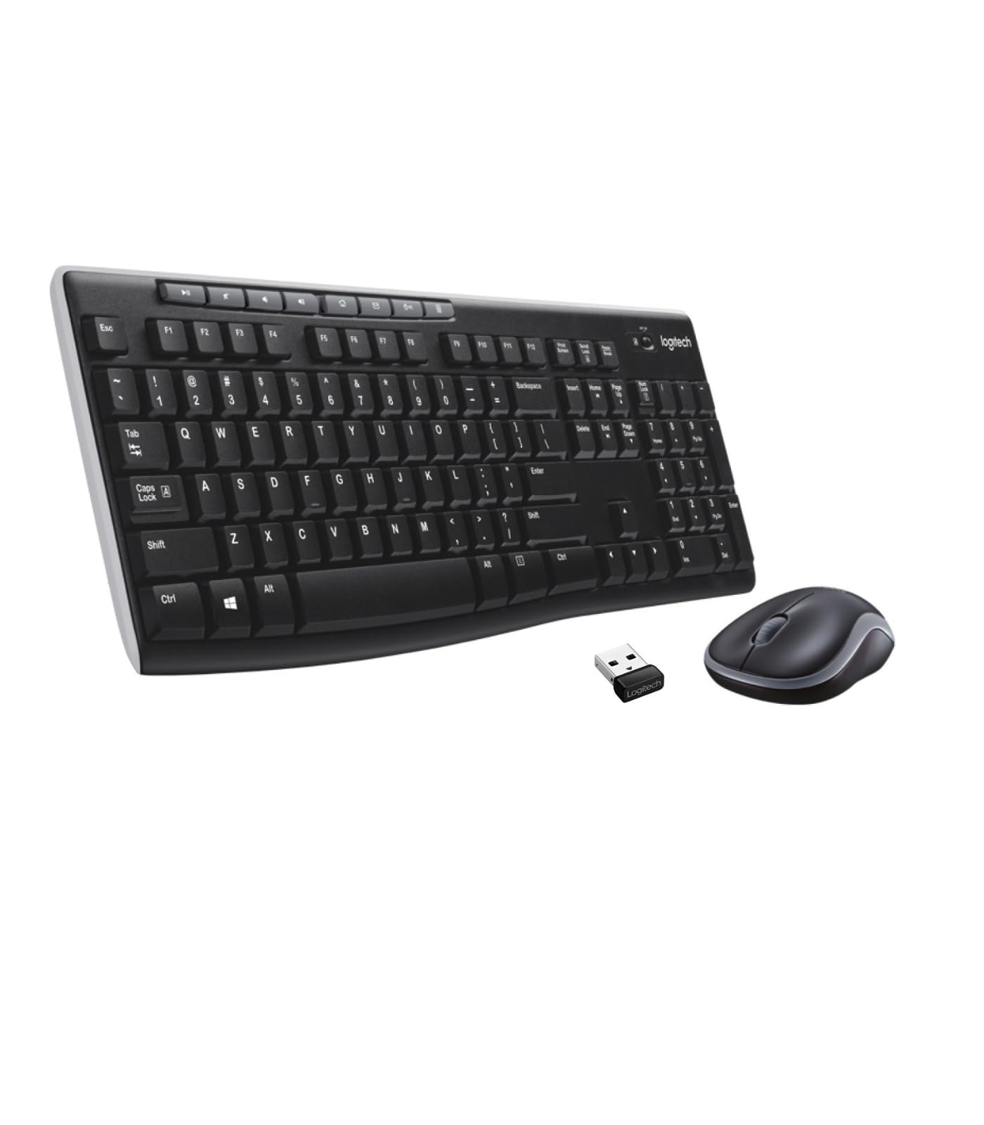 Logitech MK270 Kabelloses Set mit Tastatur und Maus für Windows, Spanisches QWERTY-Layout - Schwarz Angebot bei HelloDeals
