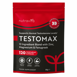 Nutravita TESTOMAX für Männer - 120 Kapseln - Laborgetestet - 13 leistungsstarke aktive Inhaltsstoffe & Vitamine - Zink, Maca-Wurzel, Bockshornklee, Ginseng 120 Stück (1er Pack) Angebot bei HelloDeals