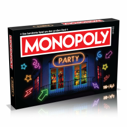Winning Moves Monopoly Party Edition - Monopoly Spiel für Fans - Familienspiele Strategie Brettspiele Party - 2+ Spieler ab 16+ Jahren - Deutsch Angebot bei HelloDeals