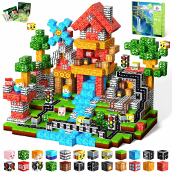 Magnetische Bausteine Bauspielzeug 100 Pcs Magnetbausteine für Kinder Montessori Kreative Spielzeug ab 3 4 5 6 7 8 9 10 Jahre Junge und Mädchen Magnetic Blocks Geschenke für Kinder（Waldtransport） Angebot bei HelloDeals