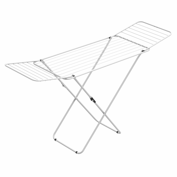 Rörets Wäscheständer Tony – verriegelbare Flügel – Sicherheitssperre – 50x181x92 cm – 18 m Trockenfläche - Design und Qualität von Schwedens stärkster Trockenständermarke (White) Angebot bei HelloDeals