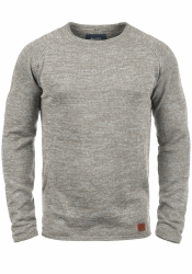 Blend BHDan Herren Strickpullover Feinstrick Pullover mit Rundhalsausschnitt Baumwollmischung Label-Patch Regular fit Zink Mix (70815) L Angebot bei HelloDeals