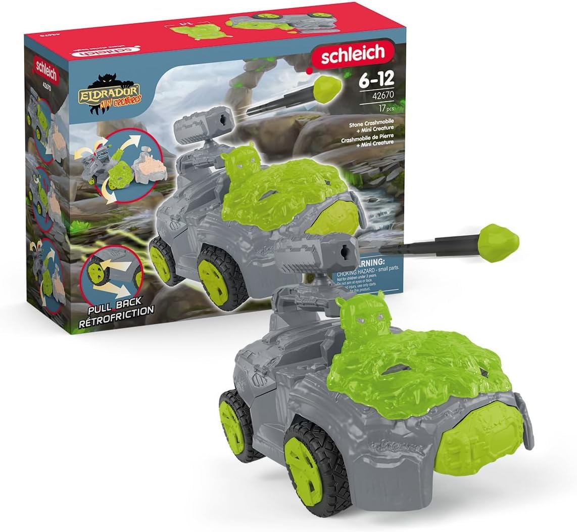 SCHLEICH 42670 Stein-Crashmobil mit Mini Creature, ab 7 Jahren, ELDRADOR Creatures - Spielset, 17 Teile Angebot bei HelloDeals