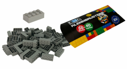 50 Klemmbausteine Bausteine 2x4 Noppen Kompatibel Bricks 8 Noppen freie Auswahl 34 Farben (280 - Grau) Angebot bei HelloDeals
