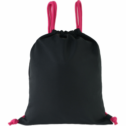 Turnbeutel mit Kordelzug, Gymbag Sporttasche für Fitnessstudio, Rucksackbeutel, Beuteltasche mit Seitentasche und verstellbare Riemen, Kordelzugbeutel viele Farben Black/Pink Angebot bei HelloDeals