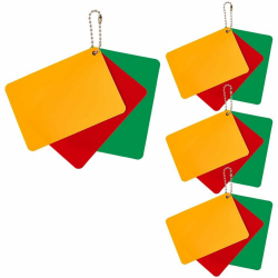 AHANDMAKER 4 Satz Fußballschiedsrichterkarten Rot Gelb Grün Fußball Strafkarte Fußball Warnung Auswurf Verzögerung Karten Richter Zubehör Für Sport Wettbewerb Angebot bei HelloDeals