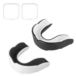 Flintronic Sport Zahnschutz, Sport Mundschutz, 2 Stück Mundschutz Boxen, mit Tragbar Hygienebox, für Rugby, Boxen, Kampfsport, Hockey, MMA, Taekwondo und Mehr, Erwachsene(Schwarz Weiß) Erwachsener #1 Schwarz Weiß + Weiß Schwarz(erwachsener) Angebot bei HelloDeals