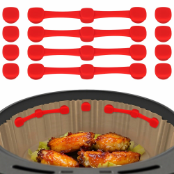 12PCS Magnete für Airfryer Backpapier, Magnete für Heißluftfritteuse, Hochwertige Silikon Magnete für Airfryer zum Fixieren von Einweg-Backpapier, verhindert Verrutschen und Verbrennen(Rot) Angebot bei HelloDeals